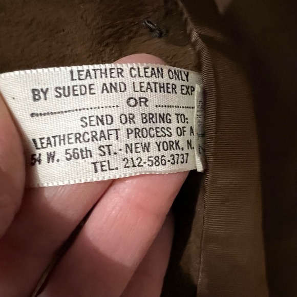 Vintage Brown Suede Trench Coat With White Fur Collar Belted 70s Penny Lane M - Picture 7 of 12